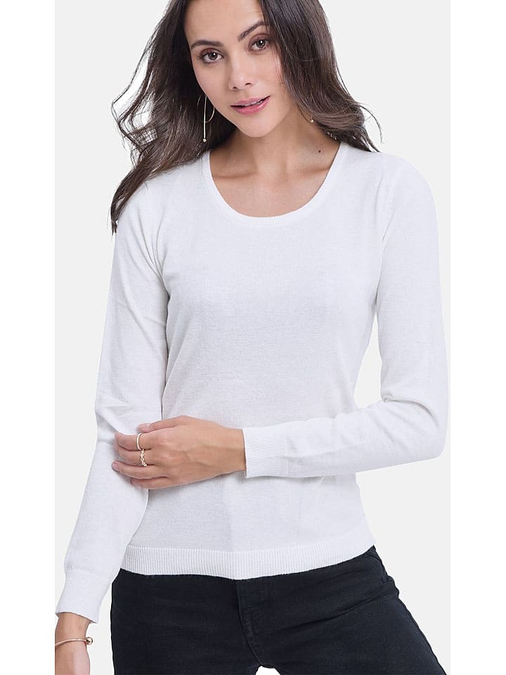 ASSUILI Sweter w kolorze białym rozmiar: 38