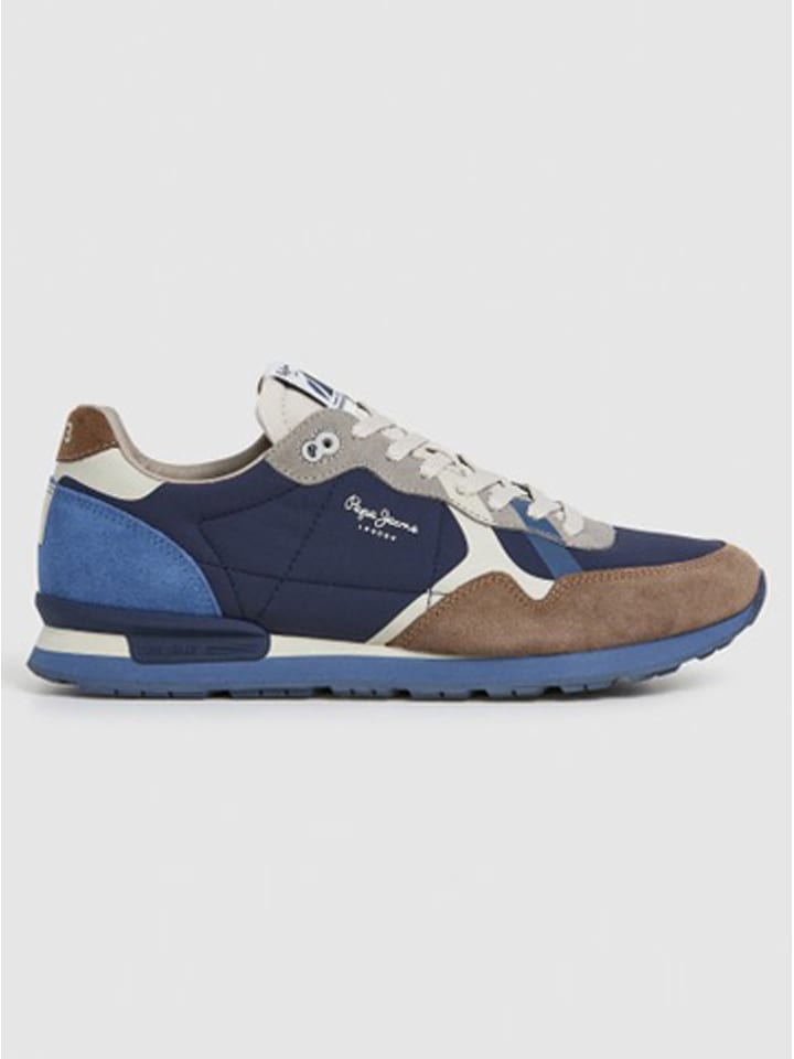 Pepe Jeans FOOTWEAR Sneakersy "Brit Prints" w kolorze niebiesko-granatowym rozmiar: 43