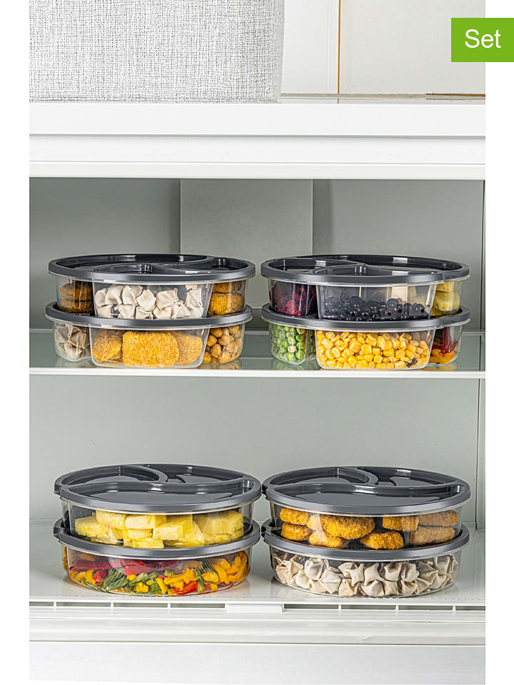 Violeta Home Pojemniki (8 szt.) w kolorze antracytowym - wys. 5 x Ø 21 cm rozmiar: onesize