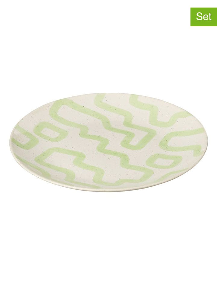 J Line Talerze obiadowe (4 szt.) w kolorze zielonym - Ø 27 cm rozmiar: onesize