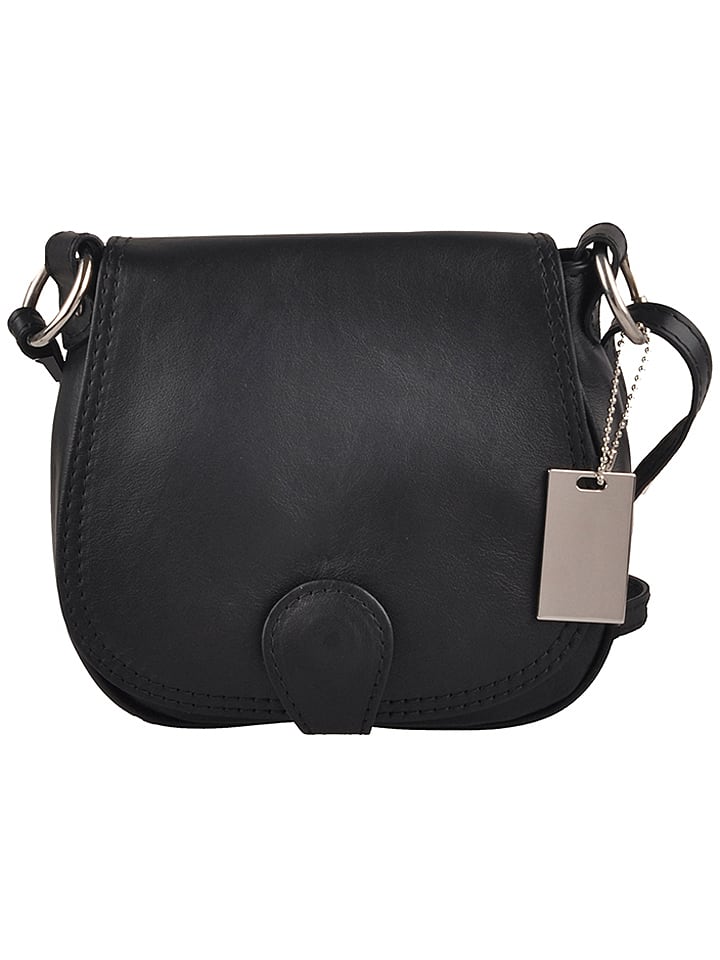 Florence Bags Skórzana torebka "Gisstel" w kolorze czarnym - 19 x 17 x 5 cm rozmiar: onesize