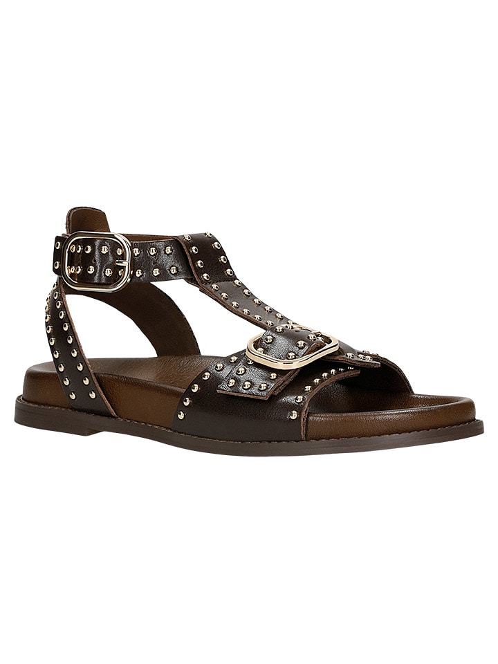 Wojas Skórzane sandały w kolorze brązowym rozmiar: 39