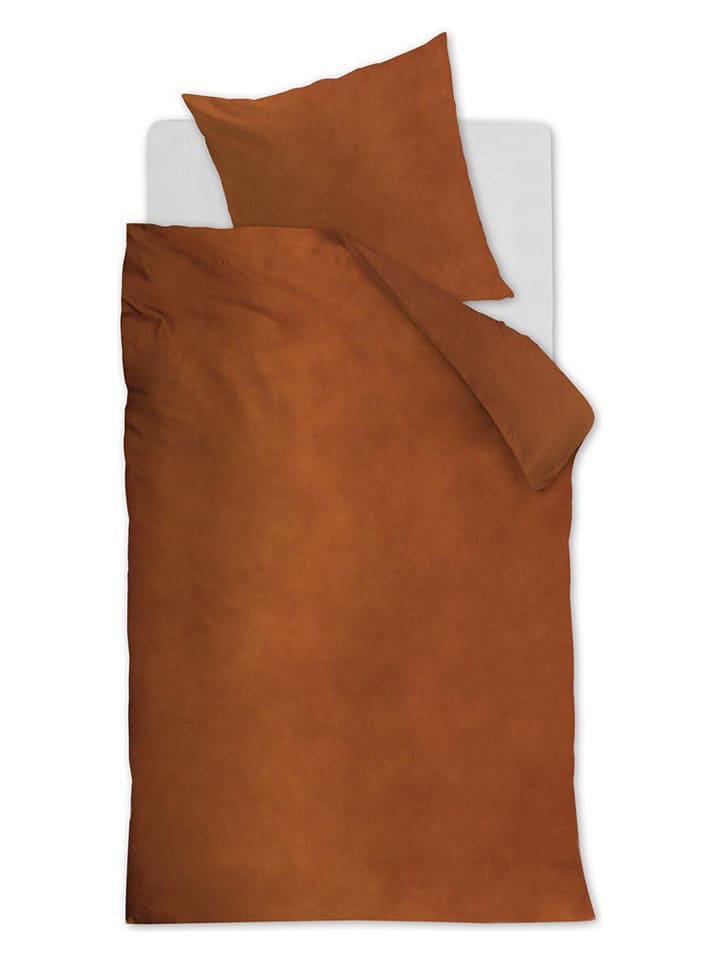 At Home Komplet pościeli aksamitnej "Tender" w kolorze pomarańczowym rozmiar: 135x200 cm