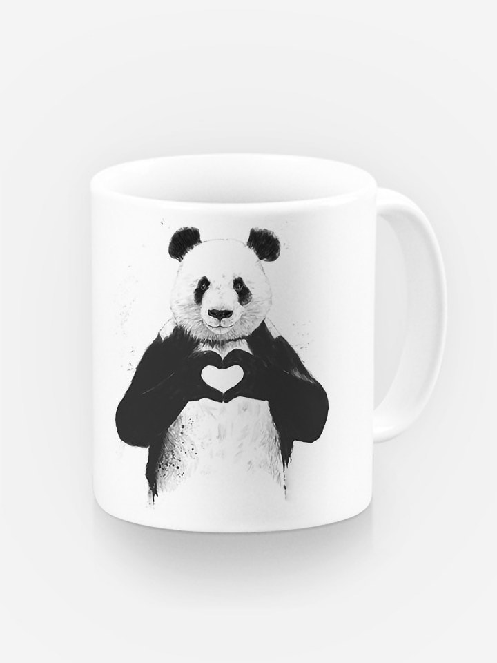WOOOP Kubek "Love panda" w kolorze białym - 330 ml rozmiar: onesize