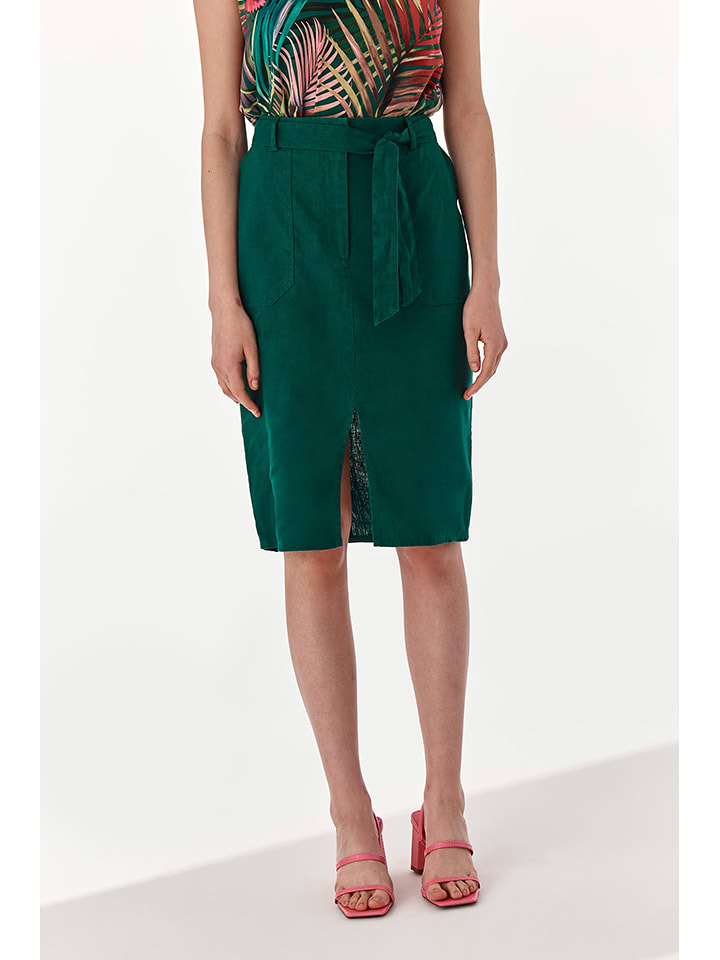 TATUUM Lniana spódnica w kolorze zielonym rozmiar: 38