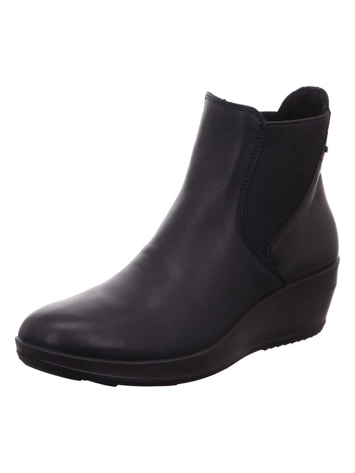 Legero Skórzane botki "Divine" w kolorze czarnym na koturnie rozmiar: 41