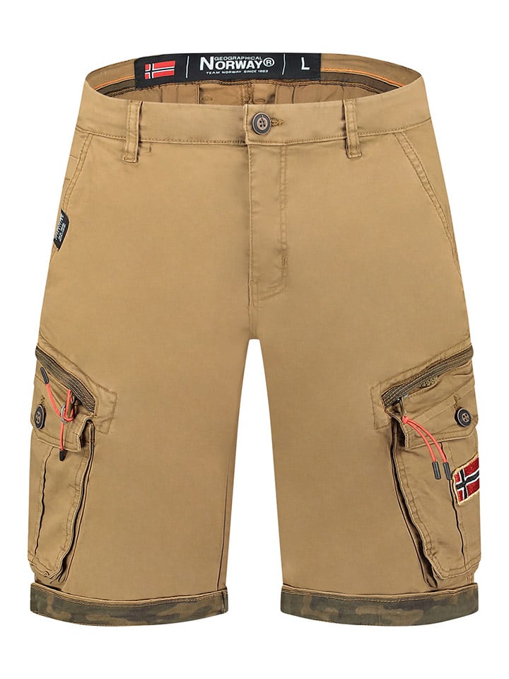 Geographical Norway Bermudy "Parento" w kolorze jasnobrązowym rozmiar: S