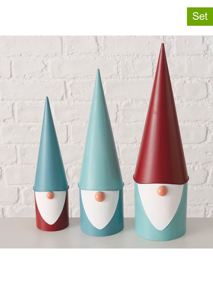 Boltze Figurki dekoracyjne (3 szt.) "Remsy" w kolorze czerwono-miętowym rozmiar: onesize