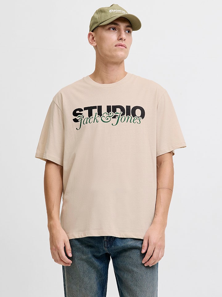 Jack & Jones Koszulka "Yuki" w kolorze beżowym rozmiar: XXL