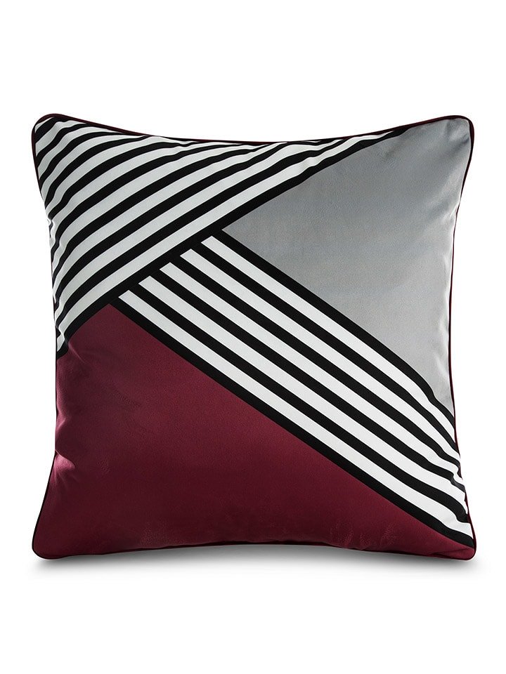 Eva Minge Poduszka "Eva" w kolorze czerwono-szarym rozmiar: 60x60 cm