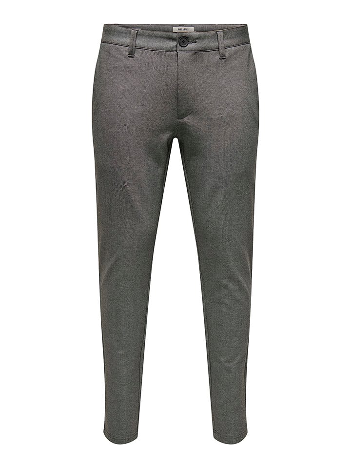 ONLY & SONS Spodnie chino "Mark" - Slim fit - w kolorze ciemnoszarym rozmiar: W30/L32