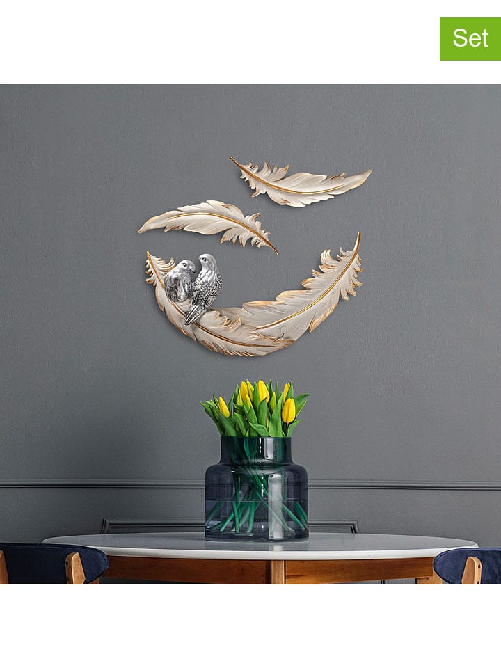 ABERTO DESIGN Dekoracje ścienne (3 szt.) w kolorze beżowym rozmiar: onesize