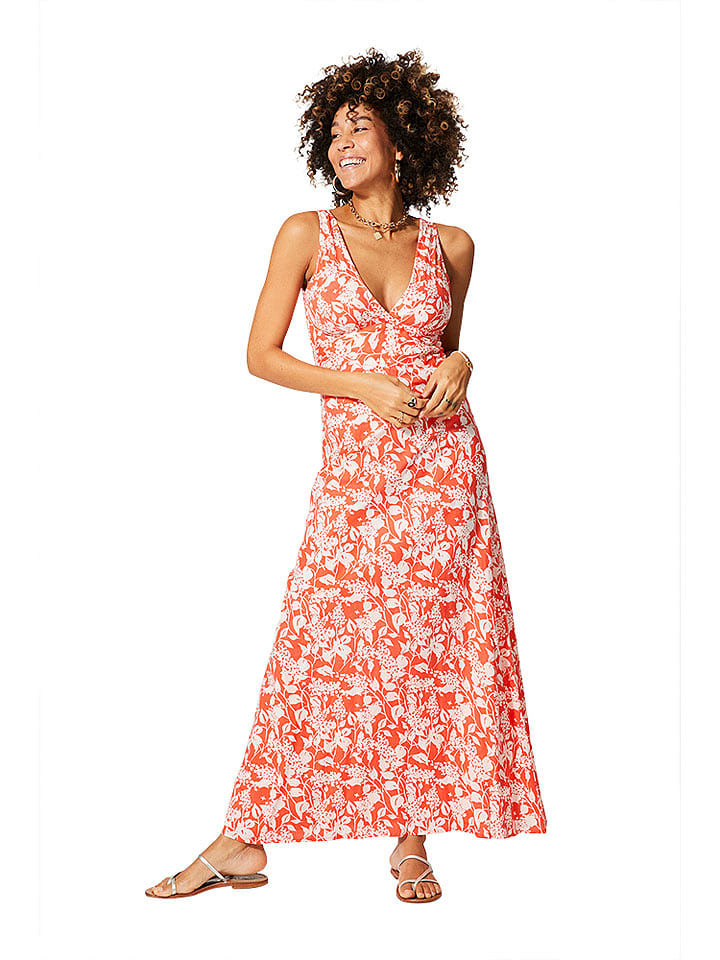 Aller Simplement Sukienka w kolorze pomarańczowo-białym rozmiar: 38/40