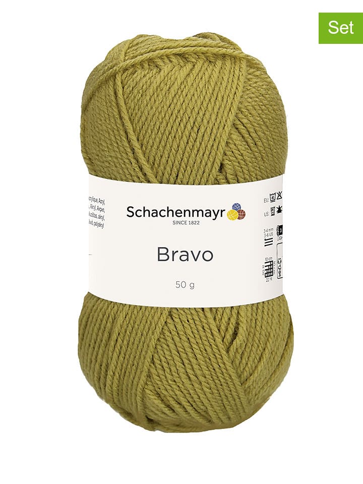 Schachenmayr since 1822 Przędza z tworzywa sztucznego (20 szt.) "Bravo" w kolorze zielonym - 20 x 50 g rozmiar: onesize