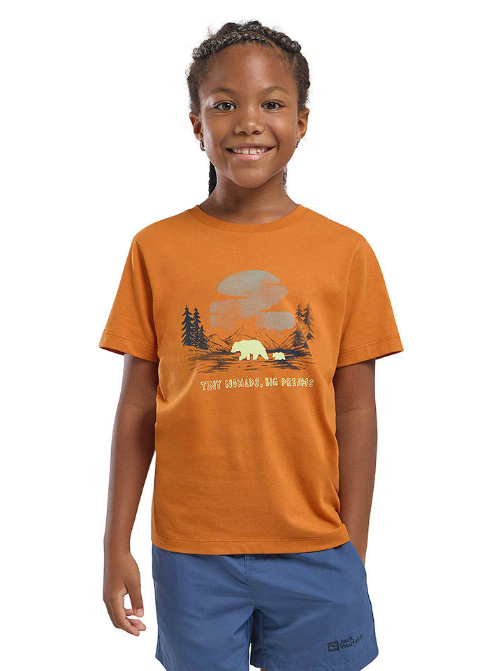 Jack Wolfskin Koszulka "Graphic" w kolorze pomarańczowym rozmiar: 176