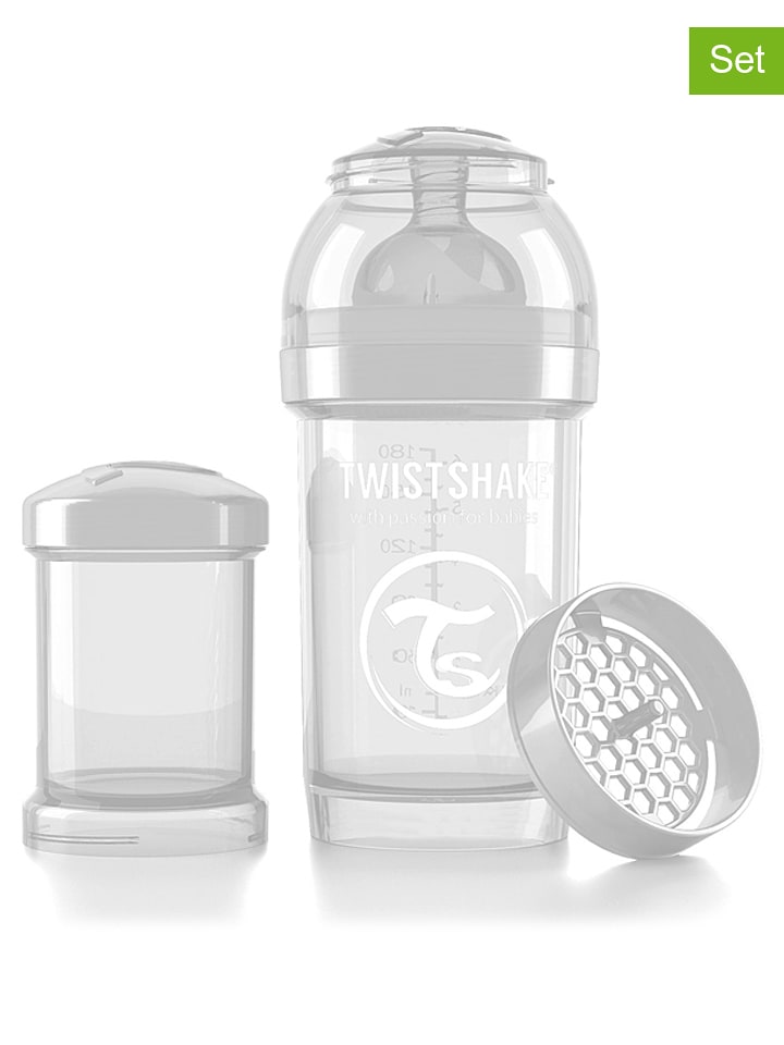 Twistshake 2-częściowy zestaw w kolorze białym - 180 ml rozmiar: onesize