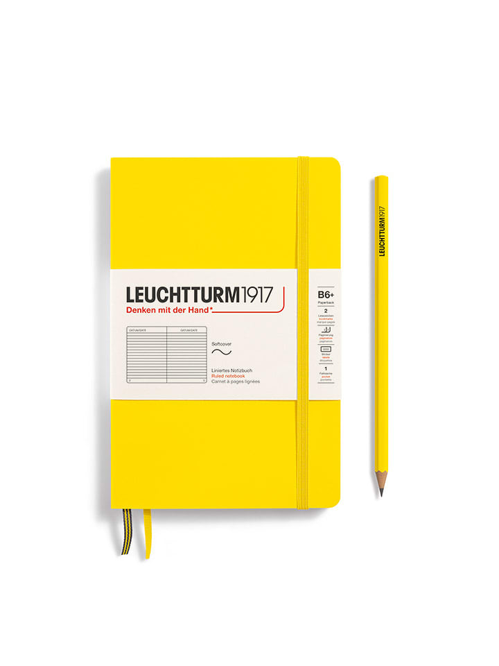 LEUCHTTURM1917 Notatnik w kolorze żółtym w linie - B6+ rozmiar: onesize