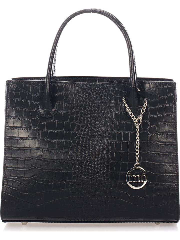 Mia Tomazzi Skórzana torebka "Nago" w kolorze czarnym - 30 x 27 x 13 cm rozmiar: onesize