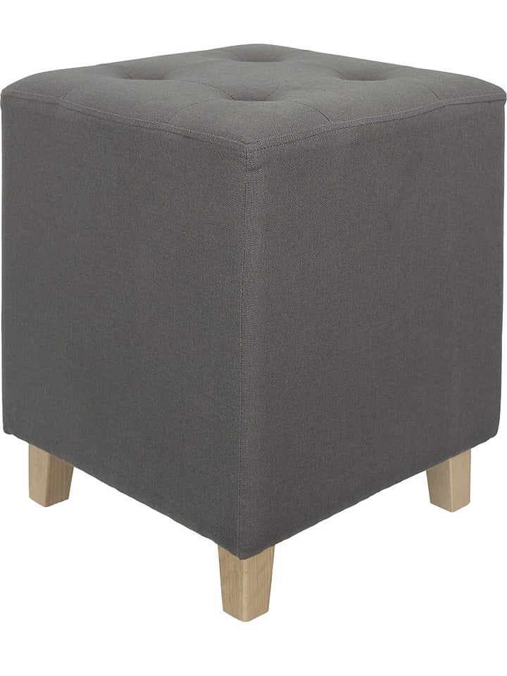 THE HOME DECO FACTORY Puf "Hippolyte" w kolorze antracytowym - 35 x 35 x 35 cm rozmiar: onesize