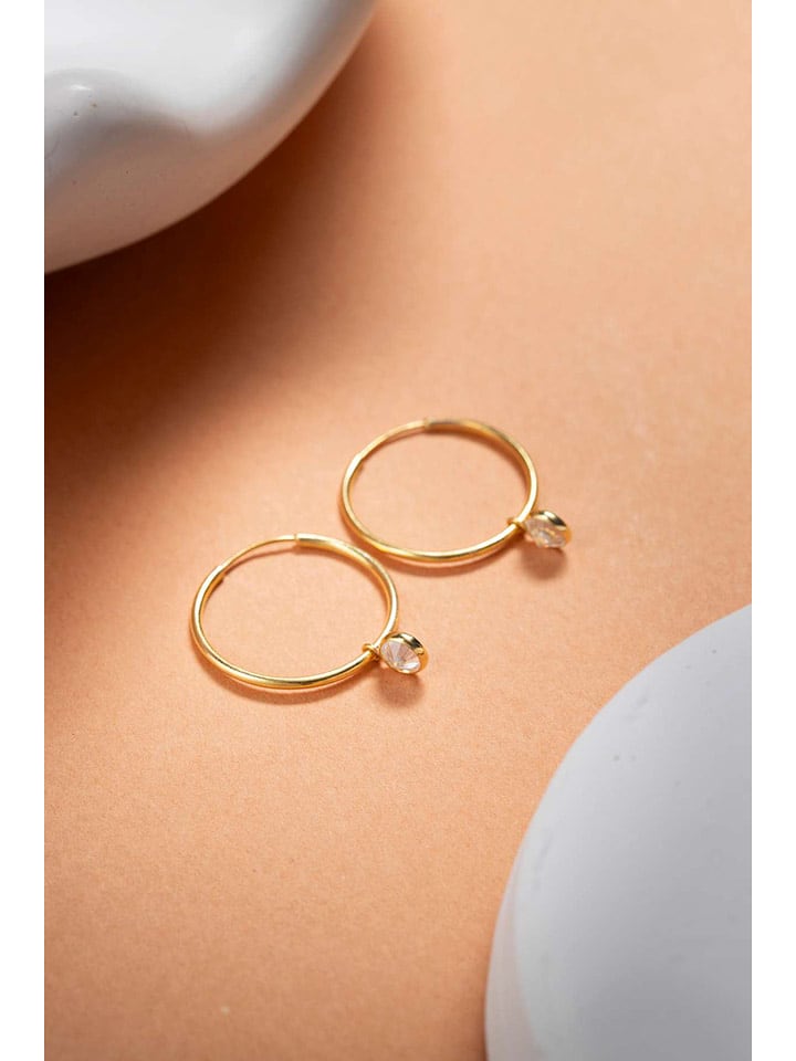 Lodie Silver Srebrne kolczyki-kreole z cyrkoniami rozmiar: onesize