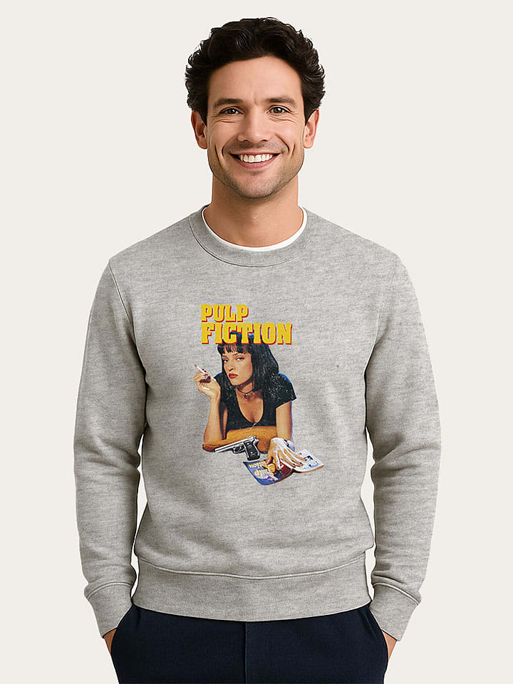 WOOOP Bluza "Pulp Fiction Vintage Mia Wallace" w kolorze szarym rozmiar: XS