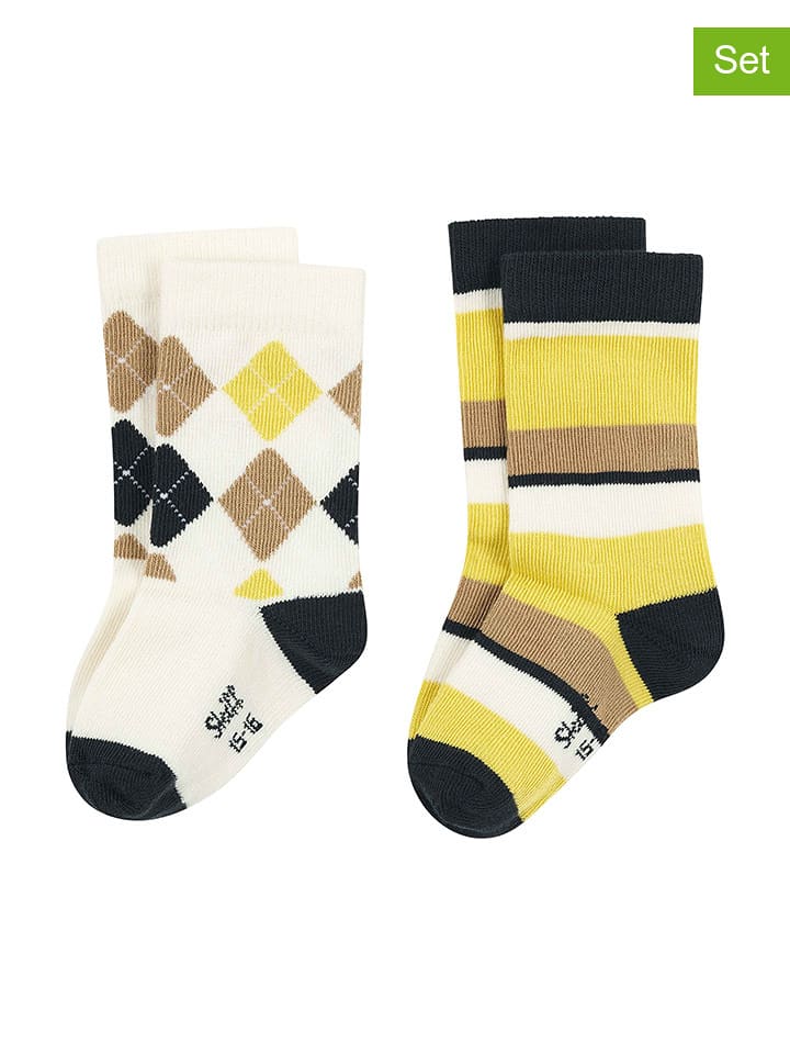 Steiff Skarpety (2 pary) w kolorze kremowo-żółtym rozmiar: 16