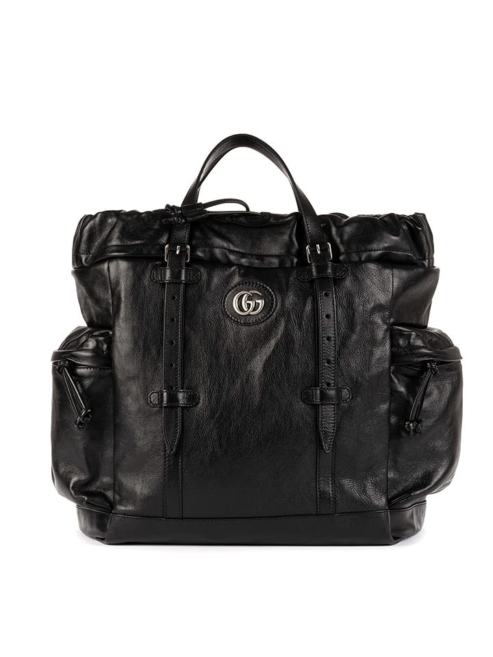 Gucci Skórzana torebka w kolorze czarnym - 50 x 40 x 25 cm rozmiar: onesize