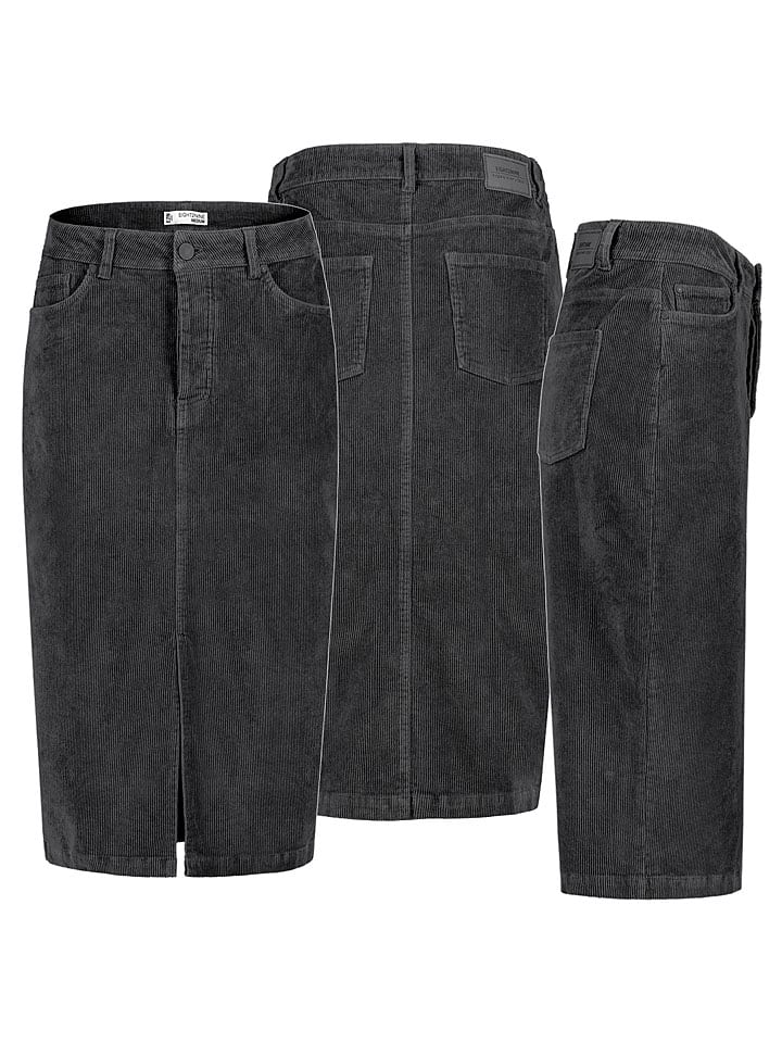 Eight2Nine Spódnica sztruksowa w kolorze antracytowym rozmiar: XL