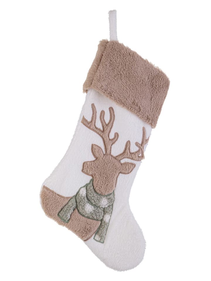 Bizzotto Świąteczna skarpeta "Mellow" w kolorze beżowo-białym - 45 x 28 cm rozmiar: onesize