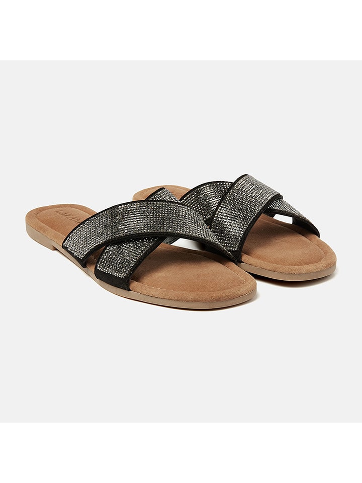 Lazamani Skórzane klapki w kolorze czarnym rozmiar: 36