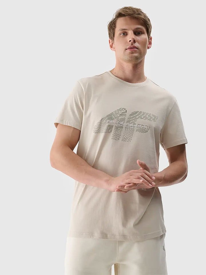 4F Koszulka w kolorze beżowym rozmiar: M