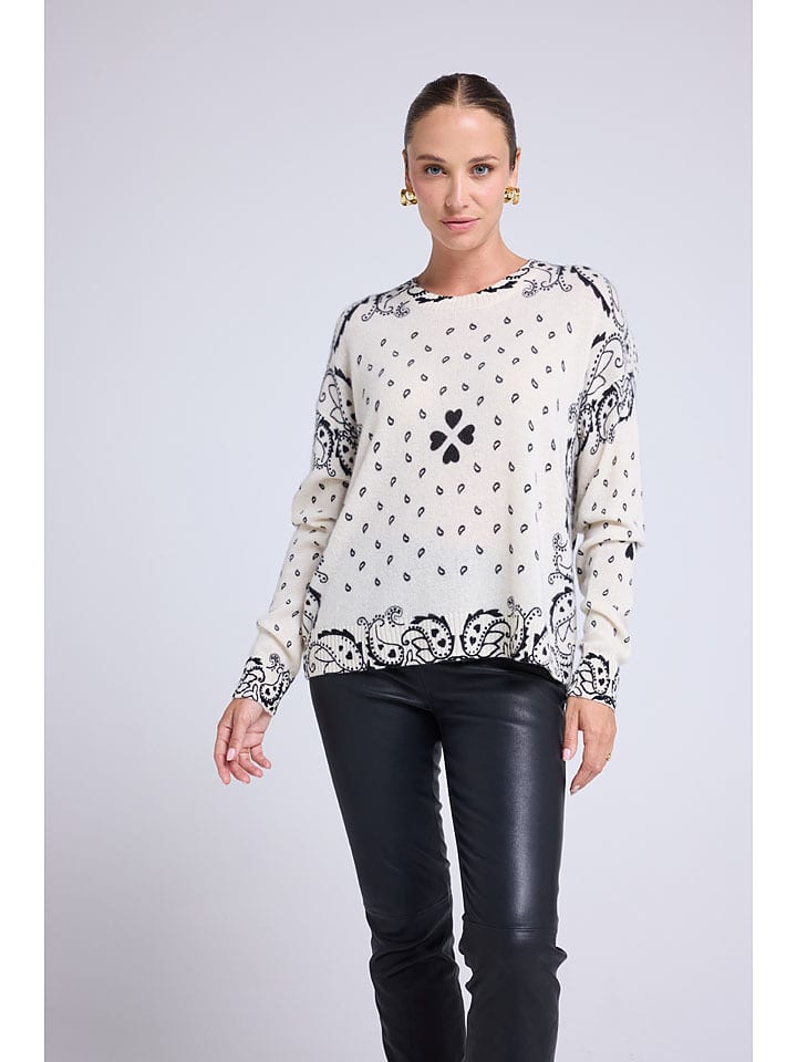 Maison Héritage Cashmere Kaszmirowy sweter w kolorze kremowym rozmiar: L