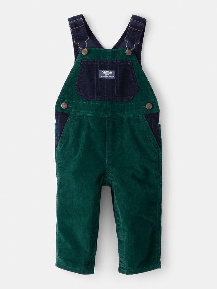 OshKosh Ogrodniczki w kolorze granatowo-zielonym rozmiar: 86