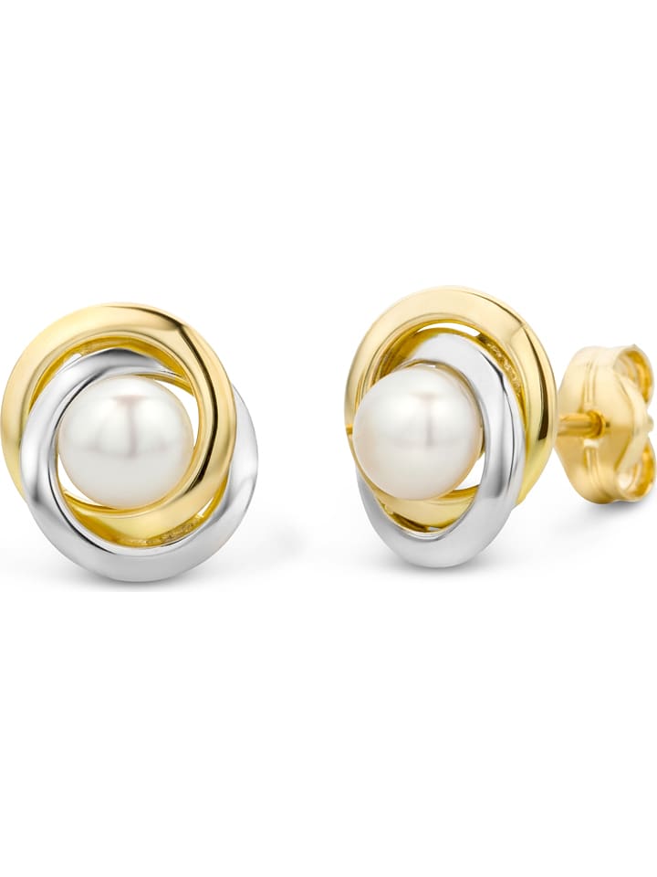 Revoni Złote kolczyki-wkrętki z perłami rozmiar: onesize