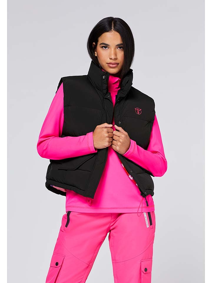 Chiemsee Kamizelka pikowana w kolorze czarnym rozmiar: M