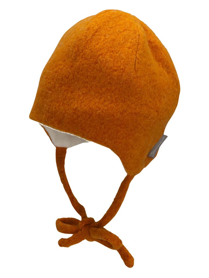 Sterntaler Wełniana czapka w kolorze jasnobrązowym z wiązaniem rozmiar: 41 cm