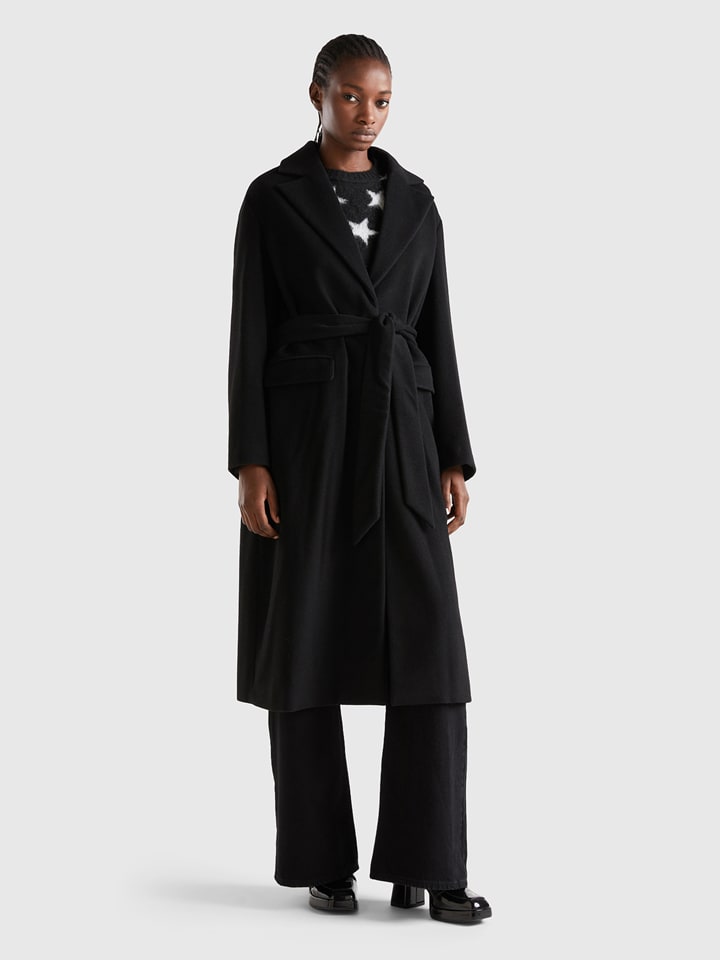 Benetton Płaszcz zimowy w kolorze czarnym rozmiar: XL