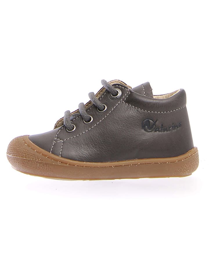 Naturino Skórzane buty "Cocoon" w kolorze antracytowym do nauki chodzenia rozmiar: 25