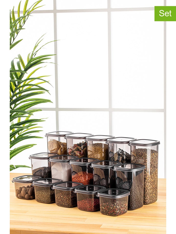 Violeta Home Pojemniki (15 szt.) w kolorze antracytowym rozmiar: onesize