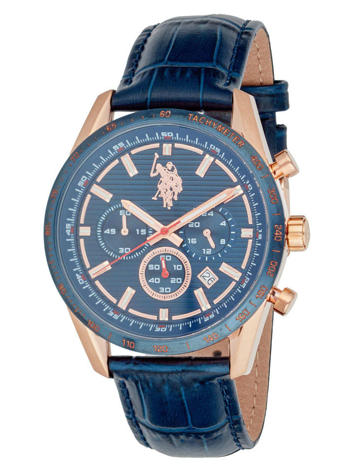 U.S. Polo Assn. Chronograf w kolorze różowozłoto-granatowym rozmiar: onesize
