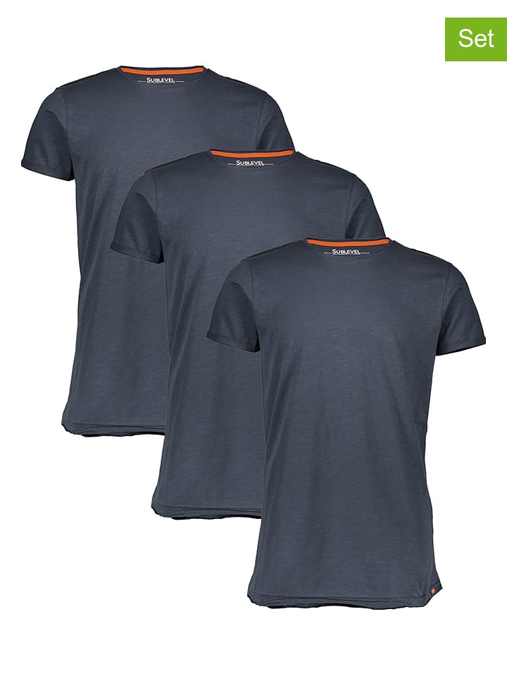 Sublevel Koszulki (3 szt.) w kolorze granatowym rozmiar: S