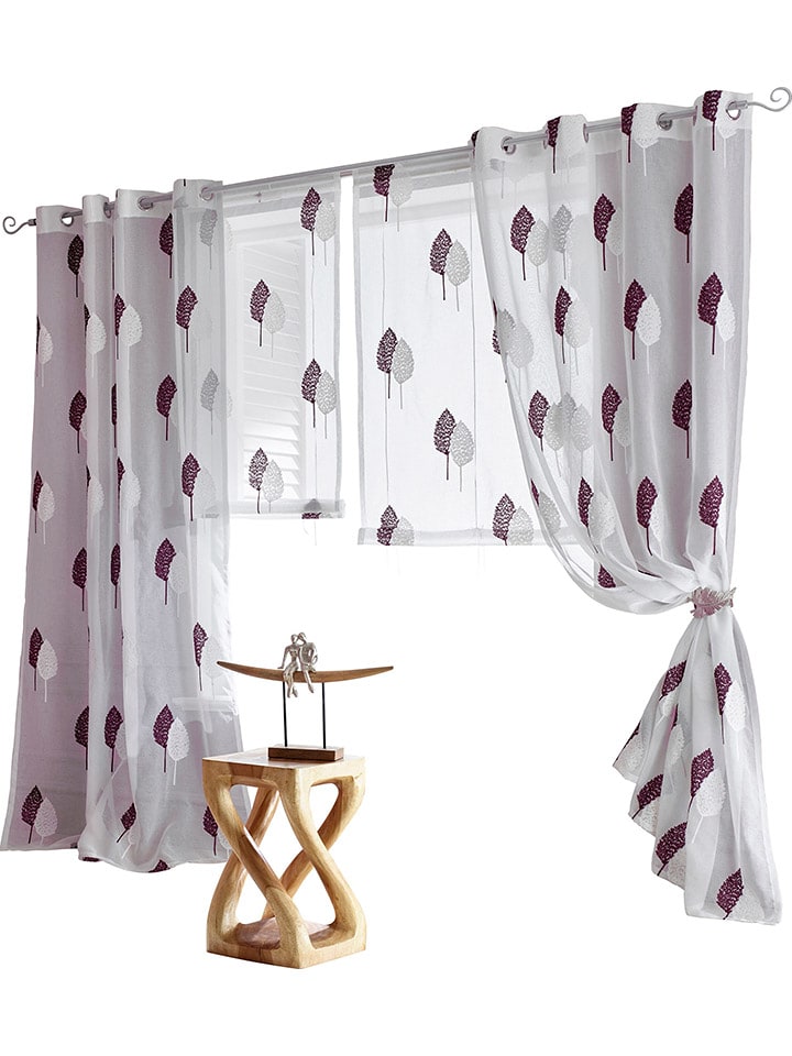 heine home Firanka dekoracyjna w kolorze szarym rozmiar: 145x140 cm