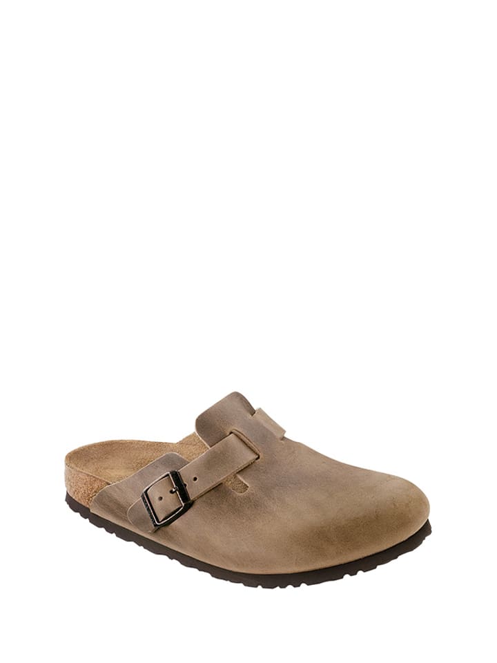 Birkenstock Skórzane chodaki "Boston" w kolorze beżowym rozmiar: 44