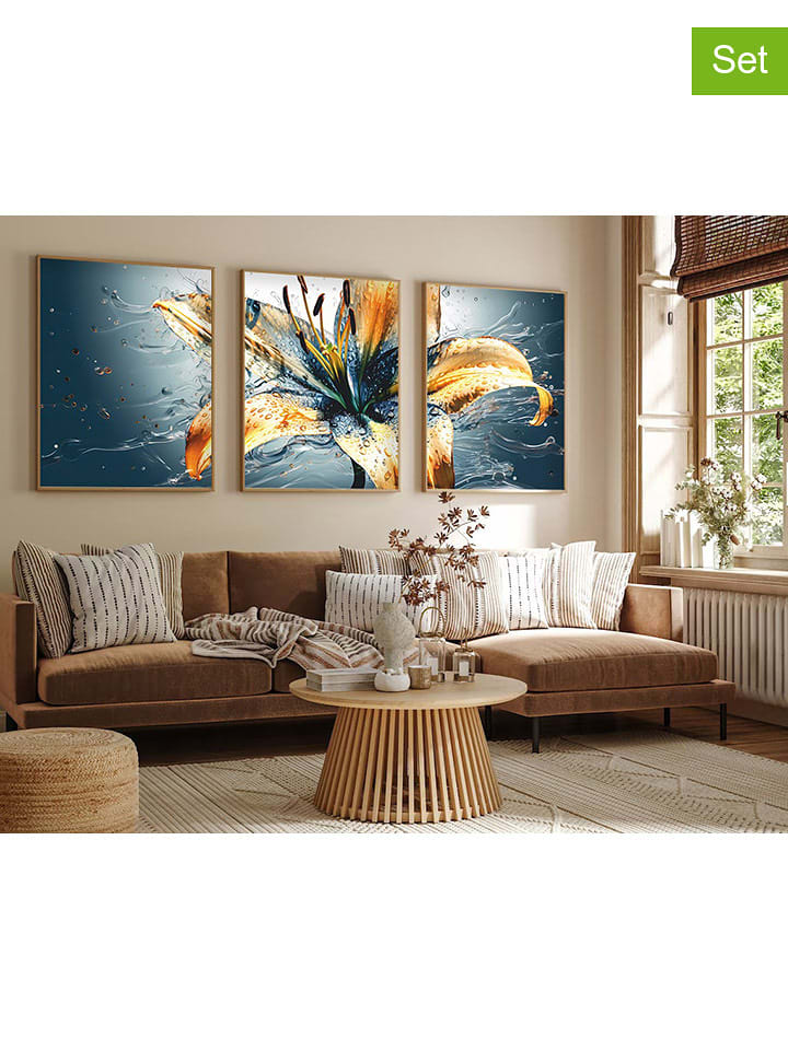 ABERTO DESIGN Druki artystyczne (3 szt.) w ramce rozmiar: 50x70 cm