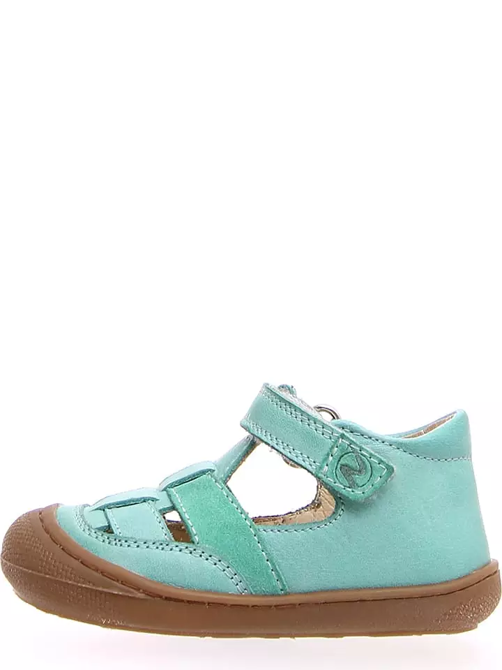 Naturino Skórzane półsandały w kolorze turkusowym rozmiar: 21