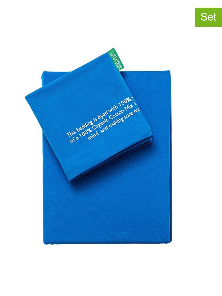 Benetton 2-częściowy komplet pościeli w kolorze niebieskim rozmiar: 155x220 cm
