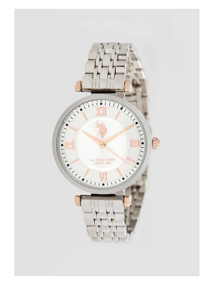 U.S. Polo Assn. Zegarek kwarcowy w kolorze srebrno-białym rozmiar: onesize