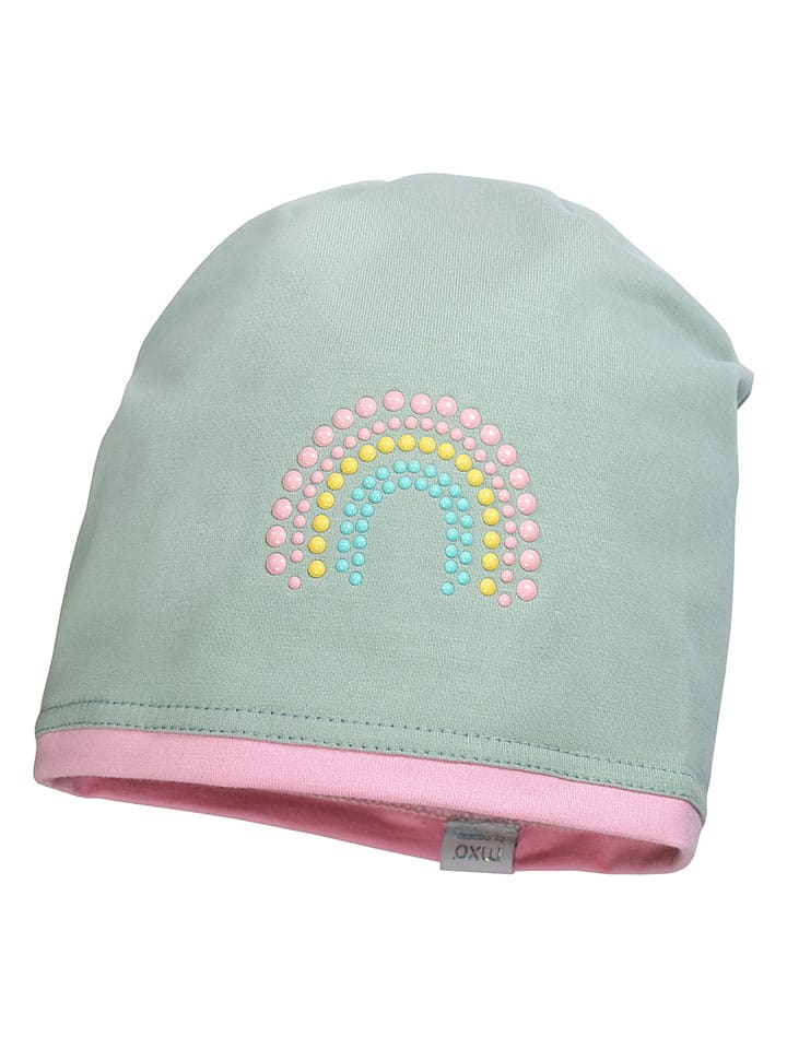 MaxiMo Czapka beanie w kolorze zielono-jasnoróżowym rozmiar: 49 cm