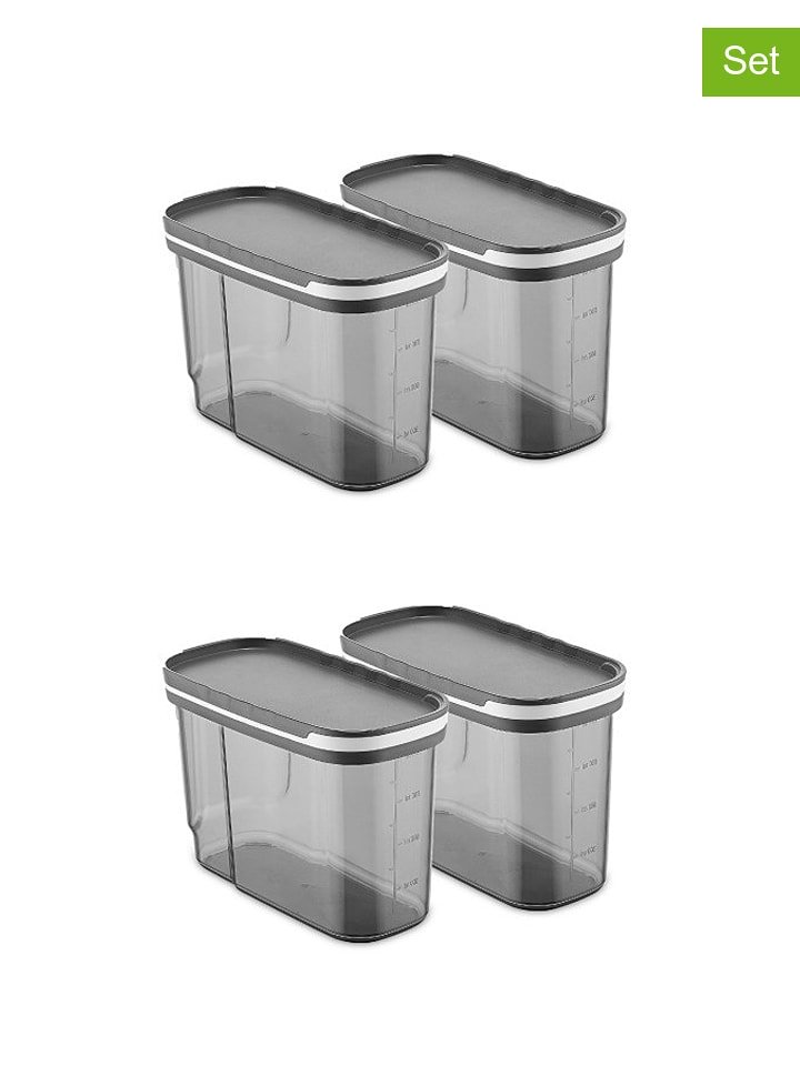 Violeta Home Pojemniki (4 szt.) w kolorze szarym - 1,25 l rozmiar: onesize