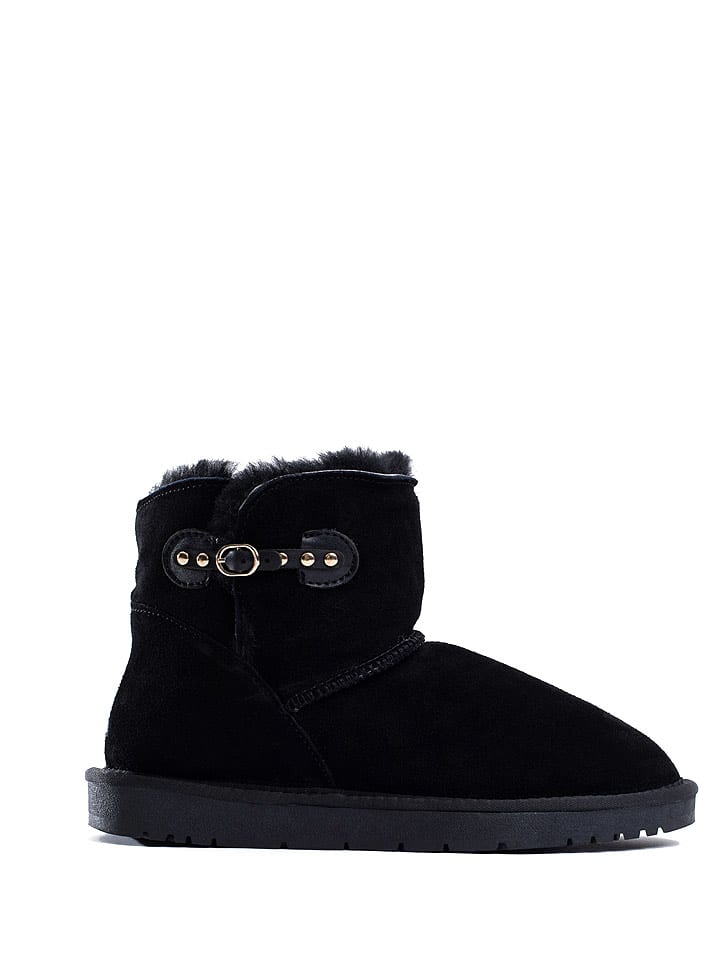 NICEBAY Skórzane botki zimowe "Bullit" w kolorze czarnym rozmiar: 39